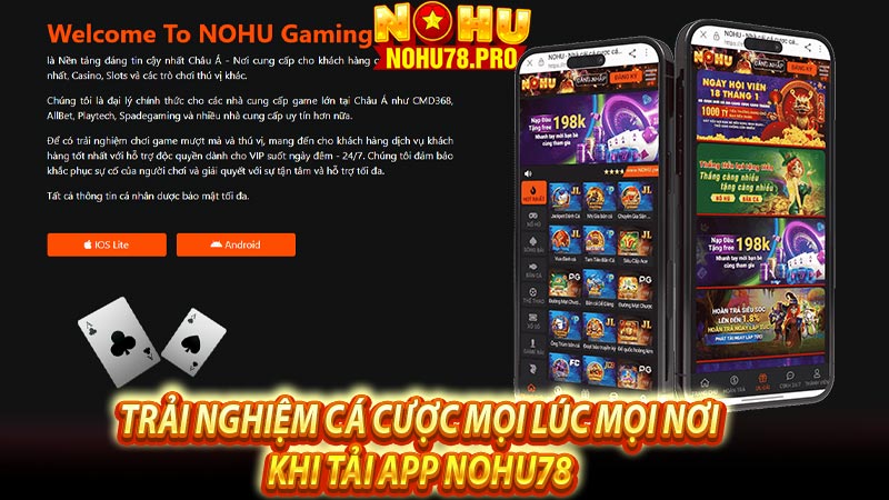 Trải nghiệm cá cược mọi lúc mọi nơi khi tải app nohu78 